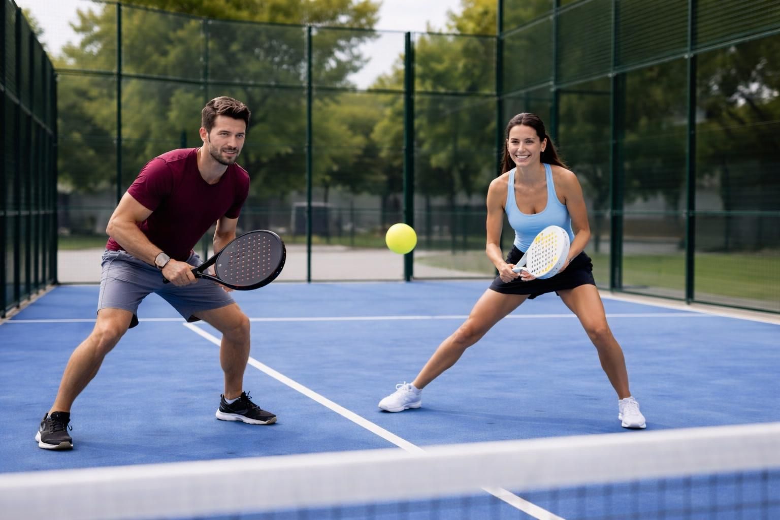 Joueur tenant son coude sur un terrain de padel à Bruxelles